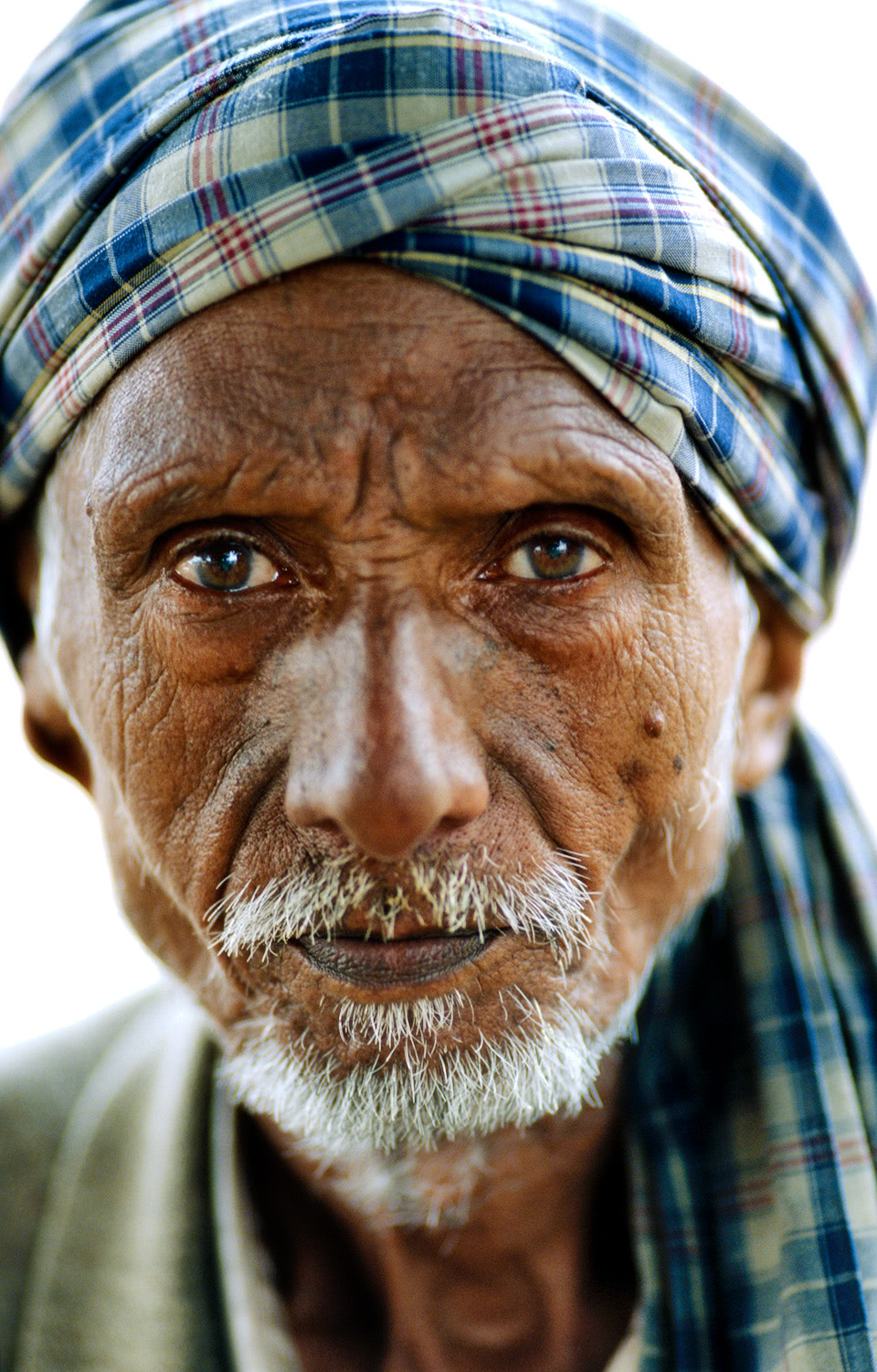 Head shot of old Punjab villager