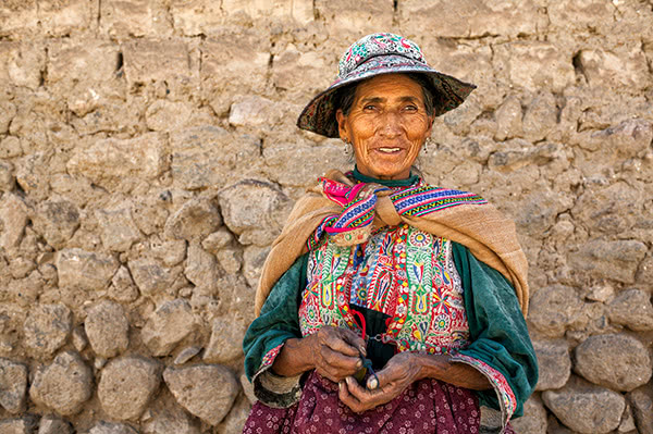 Portrait of Peruvian lady Cochabamba