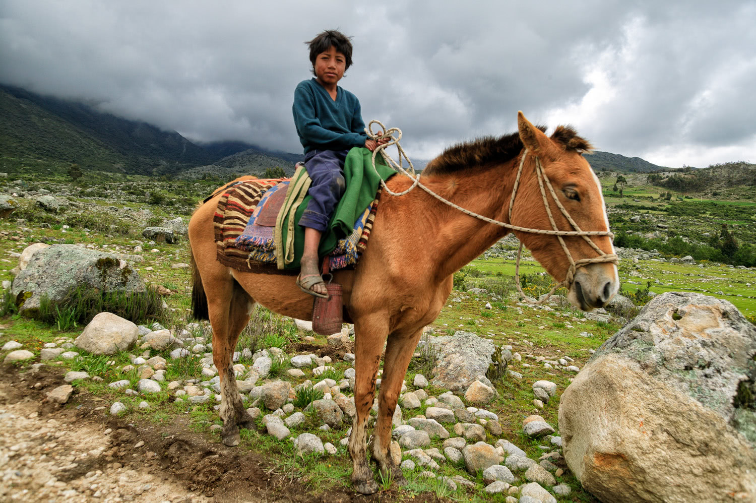 Young horse rider Huaraz Peru