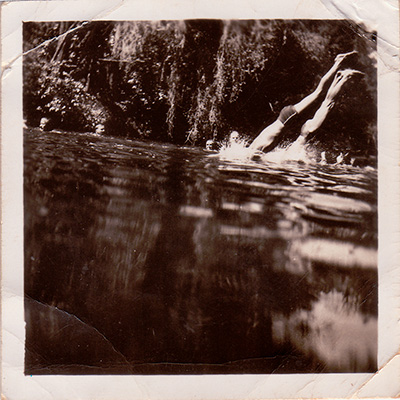 Diving into river